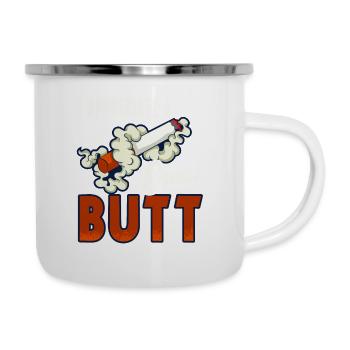J’apprécie un super t-shirt fumeur drôle de fesses - Tasse émaillée - blanc - Droite
