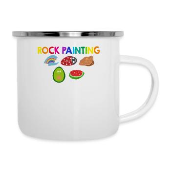 Rock Painting Better Than Therapy - Camper Mug - white - Right