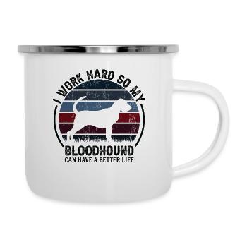 Travaillez dur - Retro Bloodhound - Tasse émaillée - blanc - Droite