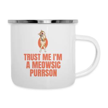 Chat de musique - Tasse émaillée - blanc - Droite