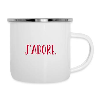 je adore - Tasse émaillée - blanc - Droite