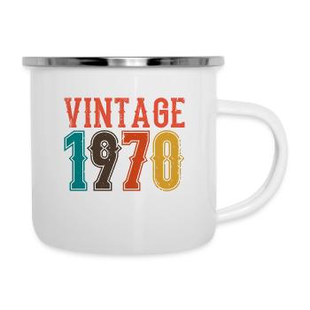 Anniversaire Papa Vintage 1970 - Tasse émaillée - blanc - Droite