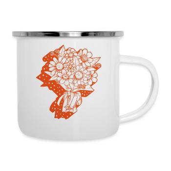 Chemise Bouquet Floral, Amateur de Fleurs Rétro Vintage - Tasse émaillée - blanc - Droite