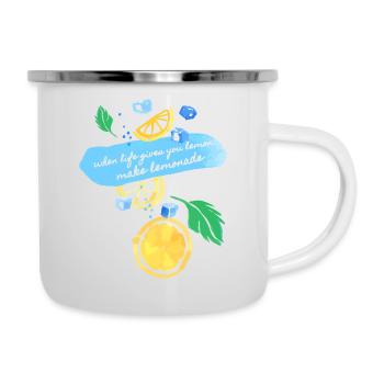 quand la vie vous donne du citron faire de la limonade - Tasse émaillée - blanc - Droite
