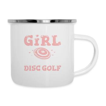 Juste une fille qui aime le disc golf drôle frisbee golf - Tasse émaillée - blanc - Droite