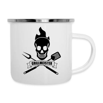 Grillmeister - Emaille-Tasse - Weiß - Rechts