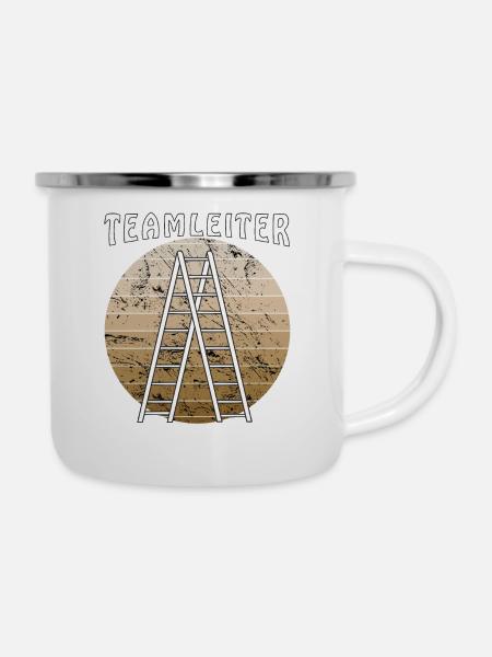 TEAMLEITER - Emaille-Tasse - Weiß