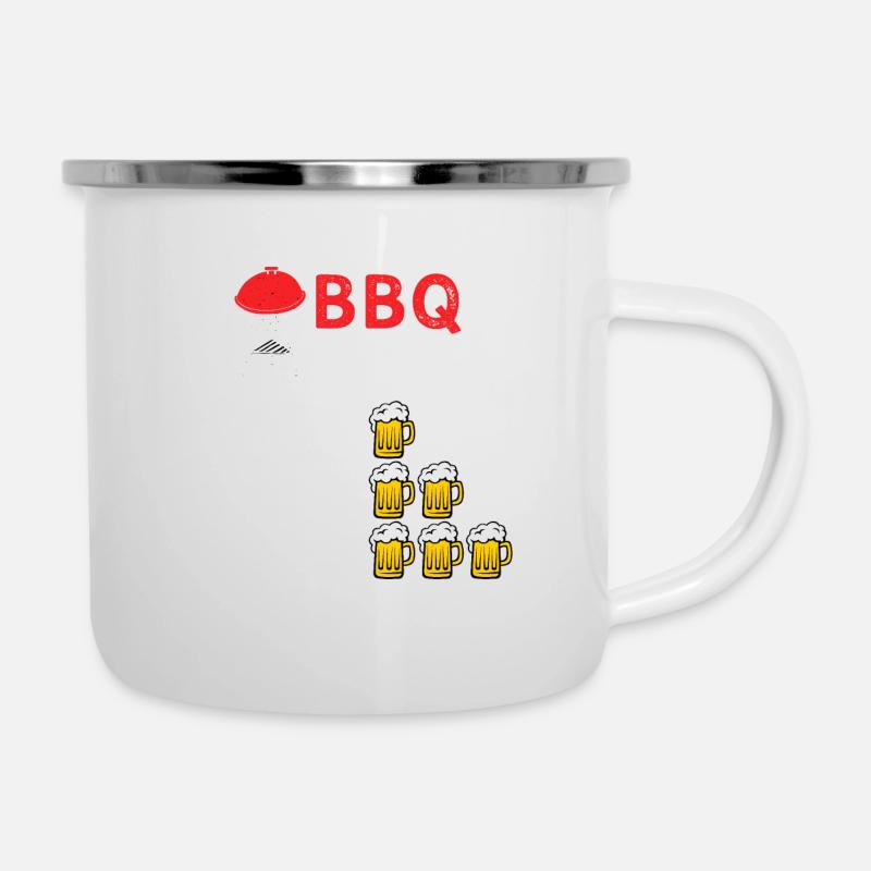 Mens Funny Grilling Shirts BBQ Timer BBQ - Camper Mug - white