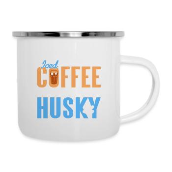 Tout ce dont j’ai besoin, c’est de café glacé et mon husky génial - Tasse émaillée - blanc - Droite