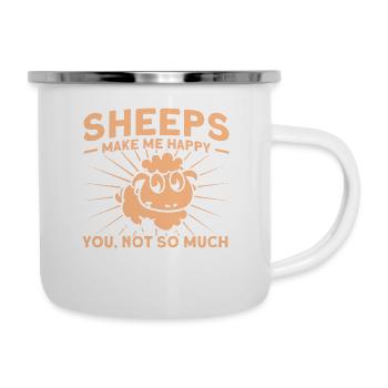 Schafzucht Landwirt Nutztier Schafe Geschenk - Emaille-Tasse - Weiß - Rechts
