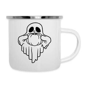 Halloween Pumpkin Ghost Comic - Camper Mug - white - Right