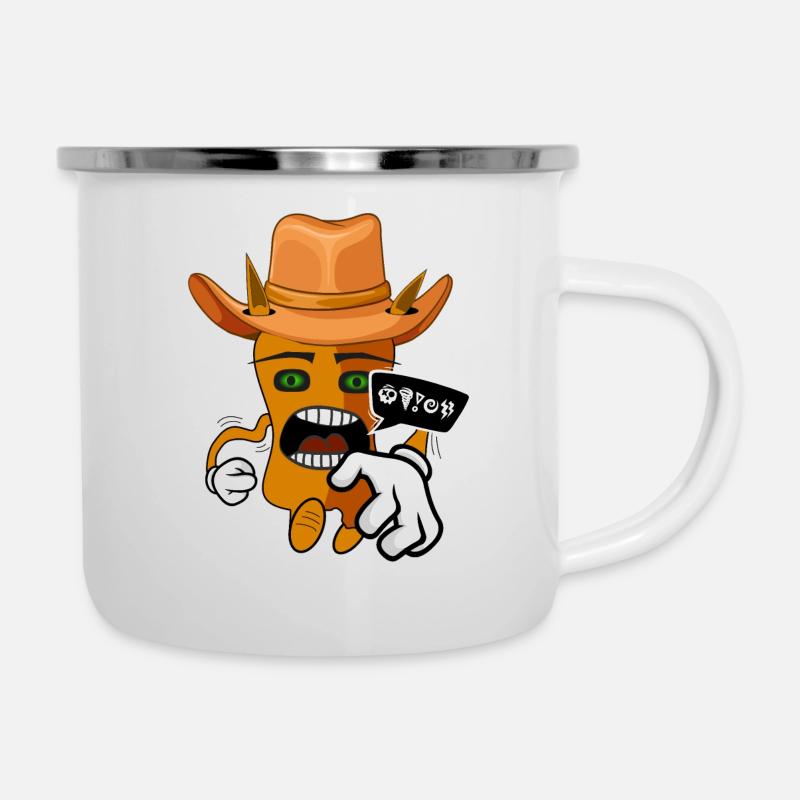 Angry cute comic monster - Camper Mug - white