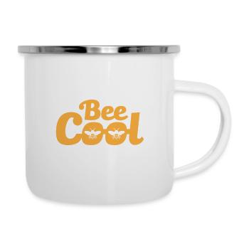 Bienen Honigbiene Bienenzüchter Imker Geschenk - Emaille-Tasse - Weiß - Rechts