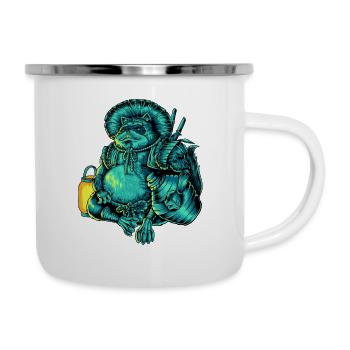 Japanese Yokai Figure Tanuki - Camper Mug - white - Right