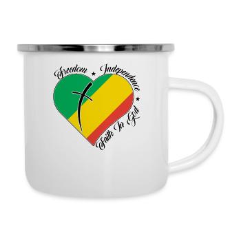 Freiheit Glaube An Gott - Kongo - Emaille-Tasse - Weiß - Rechts