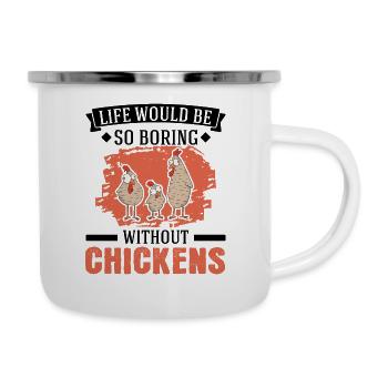 Poulet Élevage de poulet Éleveur de poulet - Tasse émaillée - blanc - Droite