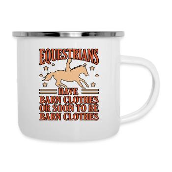 Cavalier-drôle d’équitation-fille-cadeau - Tasse émaillée - blanc - Droite