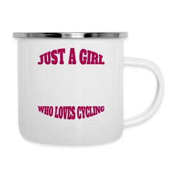 Fahrrad Frau Radfahren Mädchen Mountainbike Radeln - Emaille-Tasse - Weiß - Rechts
