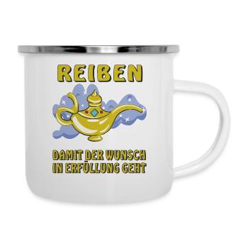 OELLAMPE REIBEN - Emaille-Tasse - Weiß - Rechts