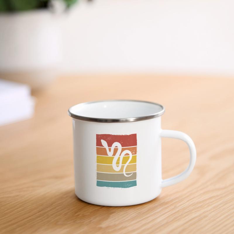 Snake Retro Reptile Python Gift idea Emaille-Tasse