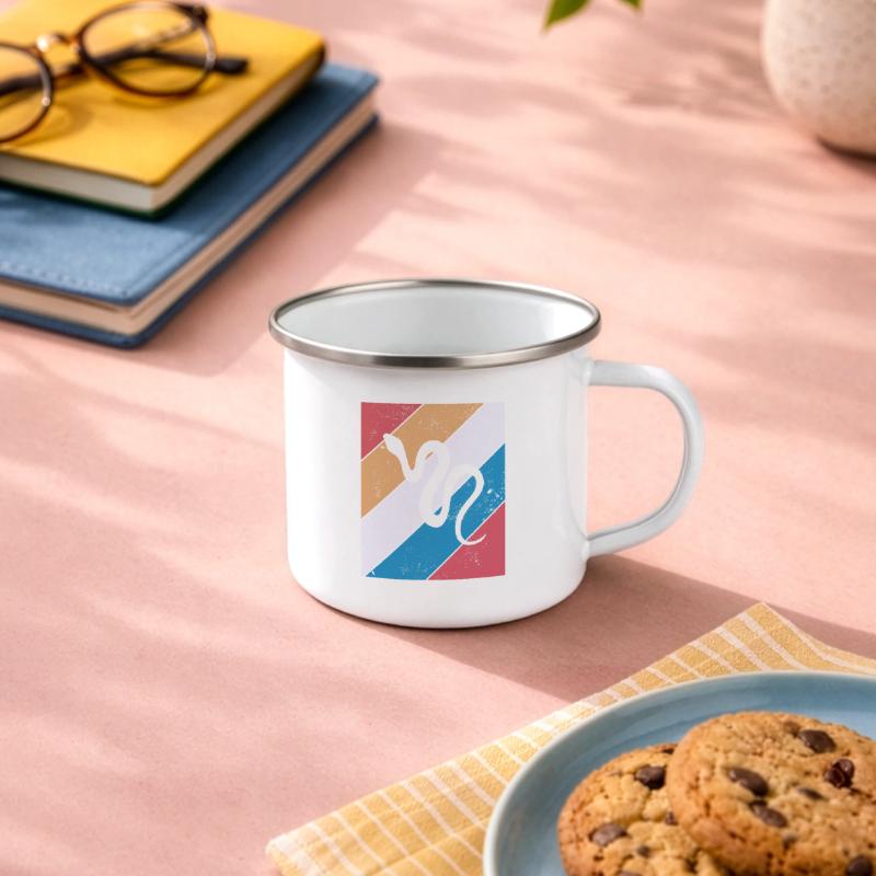 Snake Retro Reptile Python Gift idea Emaille-Tasse