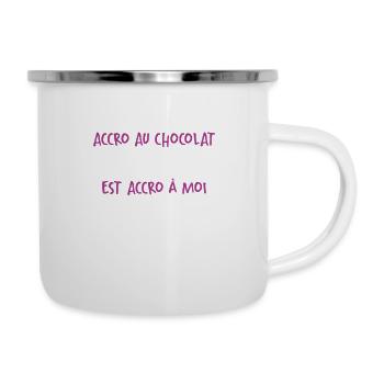 Le Chocolat Qui Est Accro À Moi - Tasse émaillée - blanc - Droite