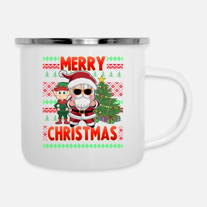 Joyeux Noël Korean Pop Idol Noël - Tasse émaillée - blanc