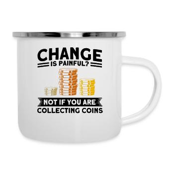 Collection de pièces Collection de pièces Collection de pièces de monnaie Numismatique - Tasse émaillée - blanc - Droite