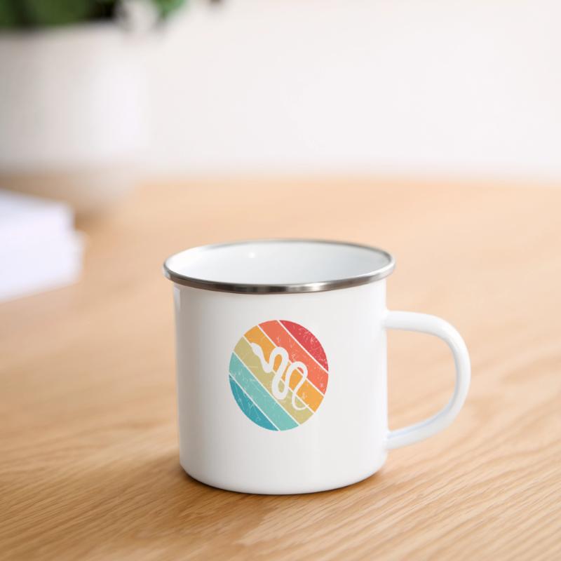 Snake Retro Reptile Python Idée cadeau Tasse émaillée