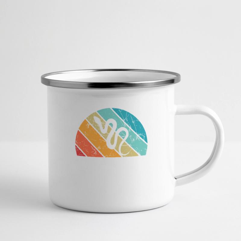 Snake Retro Reptile Python Gift idea Emaille-Tasse
