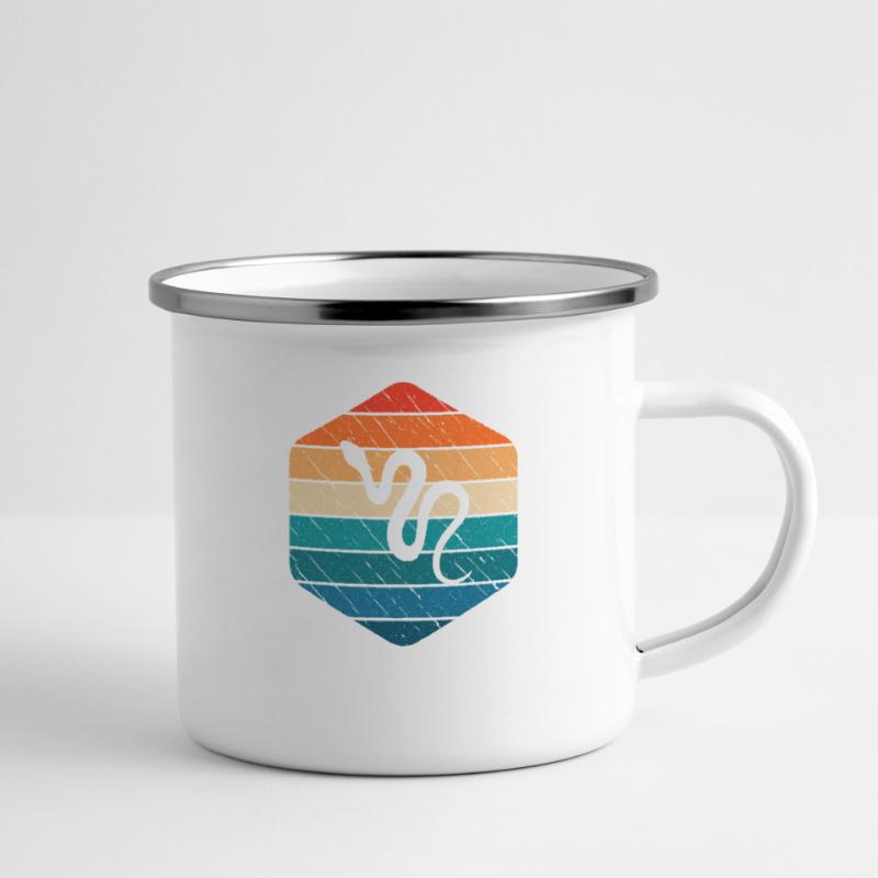 Snake Retro Reptile Python Idée cadeau Tasse émaillée