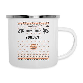 Zoologiste effrayant et effrayant - Tasse émaillée - blanc - Droite