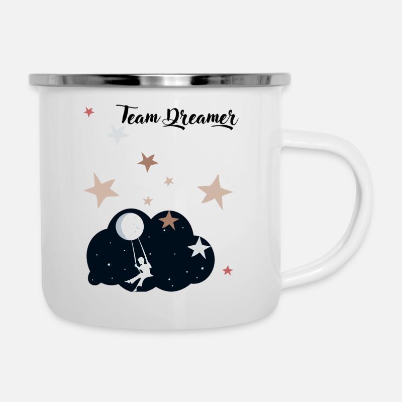 Team-Träumer - Emaille-Tasse - Weiß