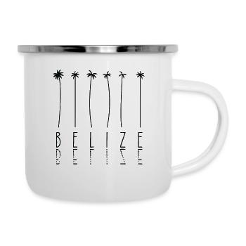 Palmenurlaub - Insel Belize - Emaille-Tasse - Weiß - Rechts