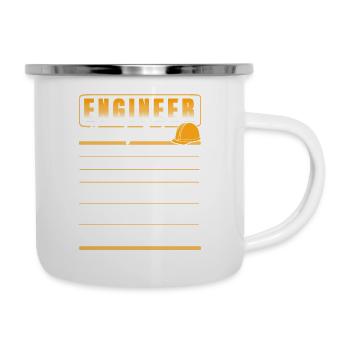 Drôle de taux horaire d’un cadeau de t-shirt d’ingénieur - Tasse émaillée - blanc - Droite