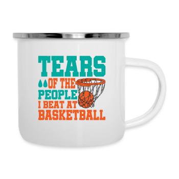 Les larmes des gens que j’ai battus au basketball - Tasse émaillée - blanc - Droite