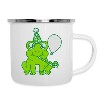 Birthday-celebrating little frog - Camper Mug - white - Right