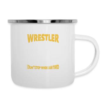 Je suis un lutteur drôle fan de lutte Arts martiaux - Tasse émaillée - blanc - Droite