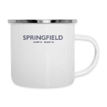 USA Stadt Koordinaten - Springfield - Emaille-Tasse - Weiß - Rechts