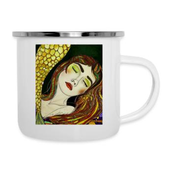 Mermaid Portrait Gustav Klimt Style - Camper Mug - white - Right