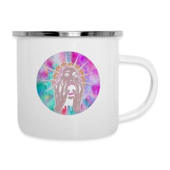 Awesome Agonized Head Art Halloween Designs - Emaille-Tasse - Weiß - Rechts
