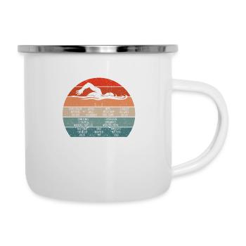Sagte kein Schwimmer jemals Wettkampfschwimmen - Emaille-Tasse - Weiß - Rechts