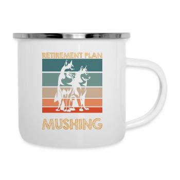 Chien de traîneau Course Sled Dogs Cadeau - Tasse émaillée - blanc - Droite