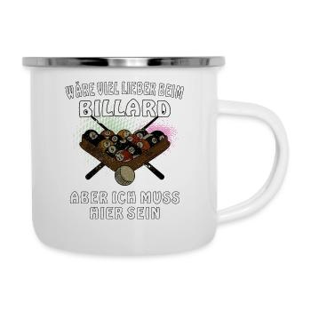 BILLARD - Emaille-Tasse - Weiß - Rechts