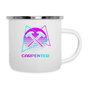 Retro Vintage Classic Carpenter Carpentry - Emaille-Tasse - Weiß - Rechts