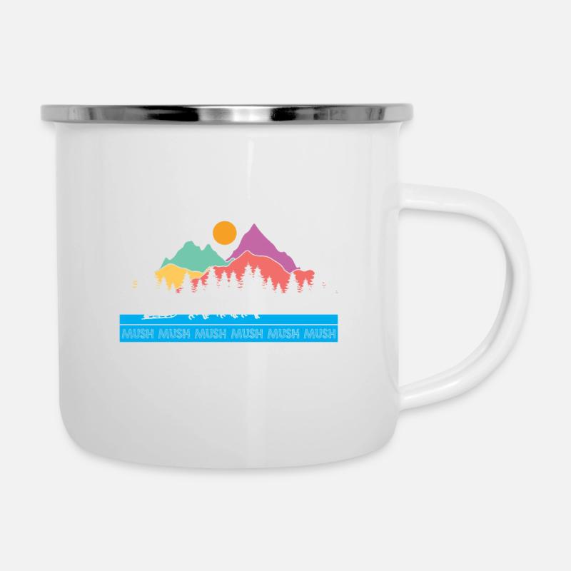 Schlittenhunderennen Schlittenhunde Geschenk - Emaille-Tasse - Weiß