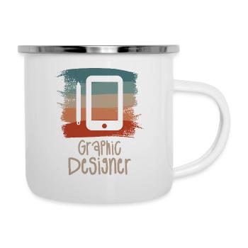 Rétro Vintage Graphiste Design Graphique - Tasse émaillée - blanc - Droite
