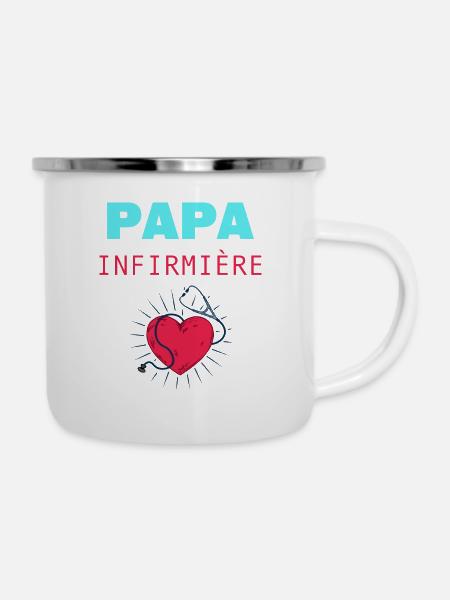 STOLZER VATER EINER KRANKENSCHWESTER - Emaille-Tasse - Weiß