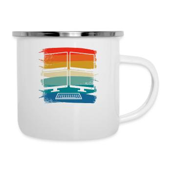 Retro Vintage Computer Scientist Information - Emaille-Tasse - Weiß - Rechts