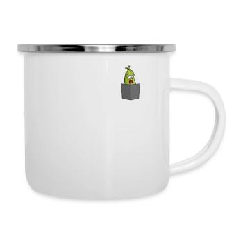 Funny Pickles Fake Pocket Humor Cucumber Food Pun - Camper Mug - white - Right